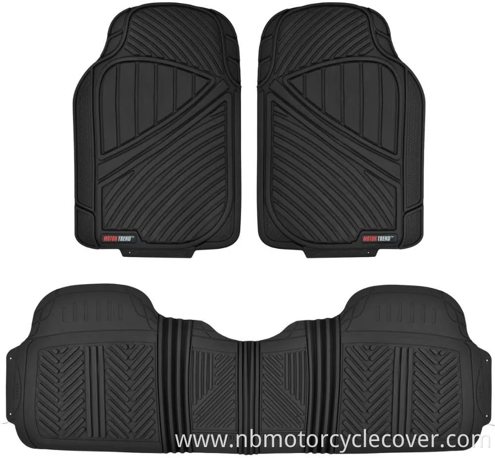 Heavy Duty Rubber Floor Mats 3PC Front & Rear for Car SUV Truck Van, 100% Odorless BPA-Free & All Weather Protection